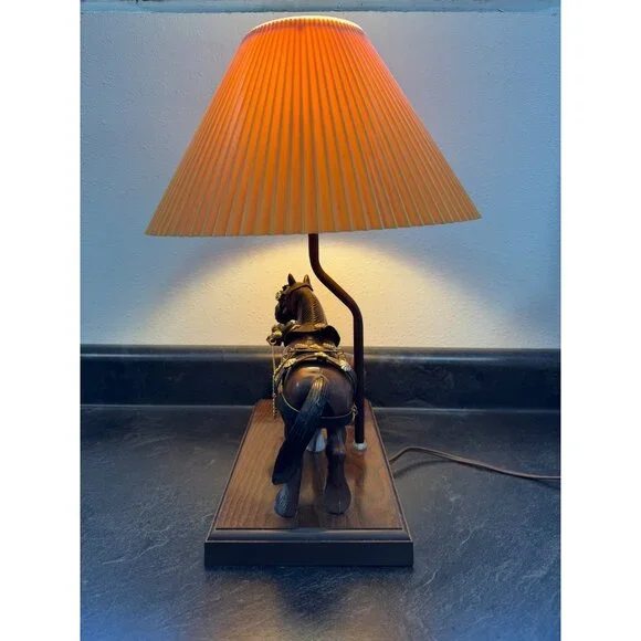 Clydesdale Table Lamp With Clydesdales Sticker 16” Gilbert Products Horse Pony - Picture 3 of 11